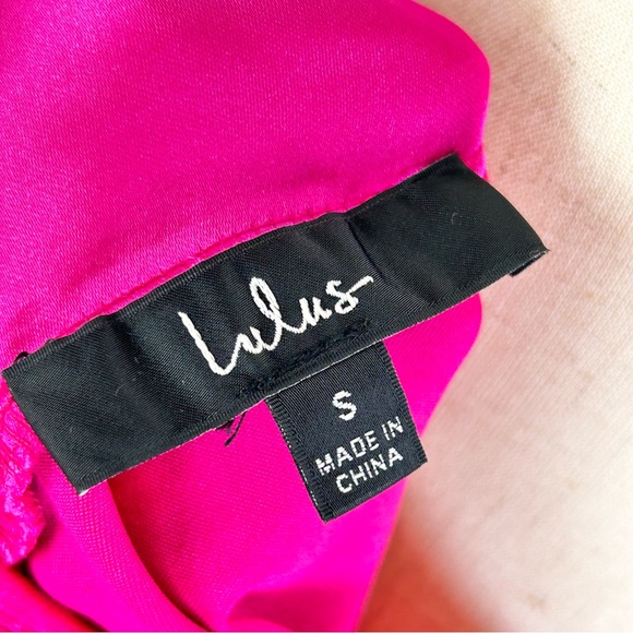 LULUS unique look hot pink asymmetrical backless mini dress - Picture 6 of 7